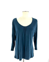 Womens Size Large T-Shirt Very Soft Lightly Ribbed Blue Shirt 100% Cotton - TheRealThreads